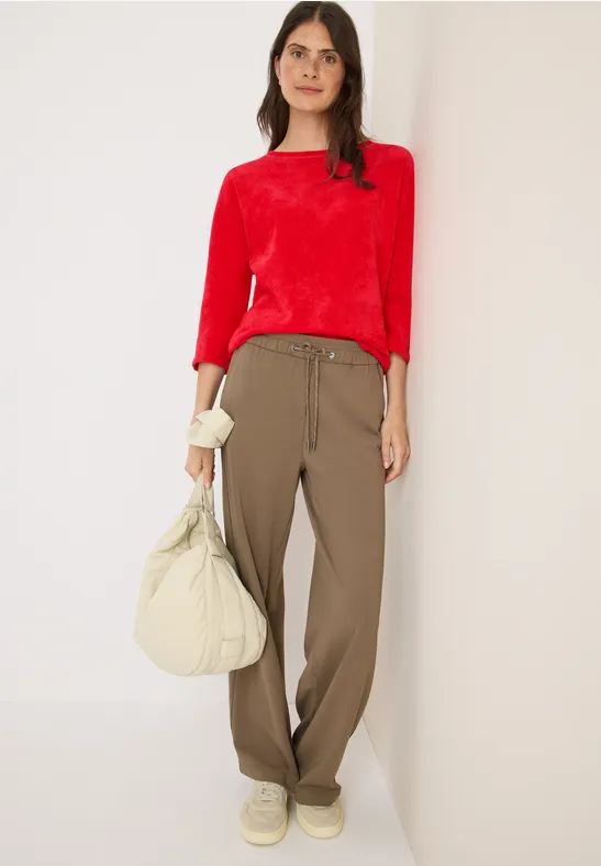T-shirt en velours côtelé fiery red