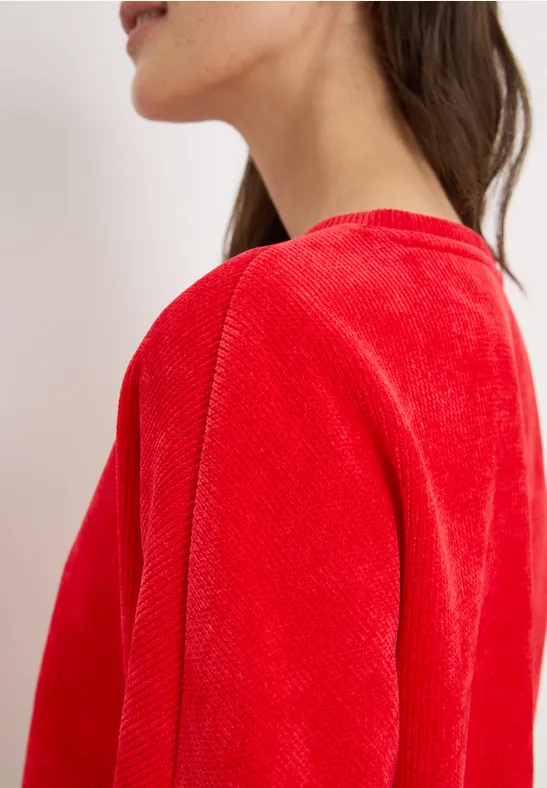 T-shirt en velours côtelé fiery red