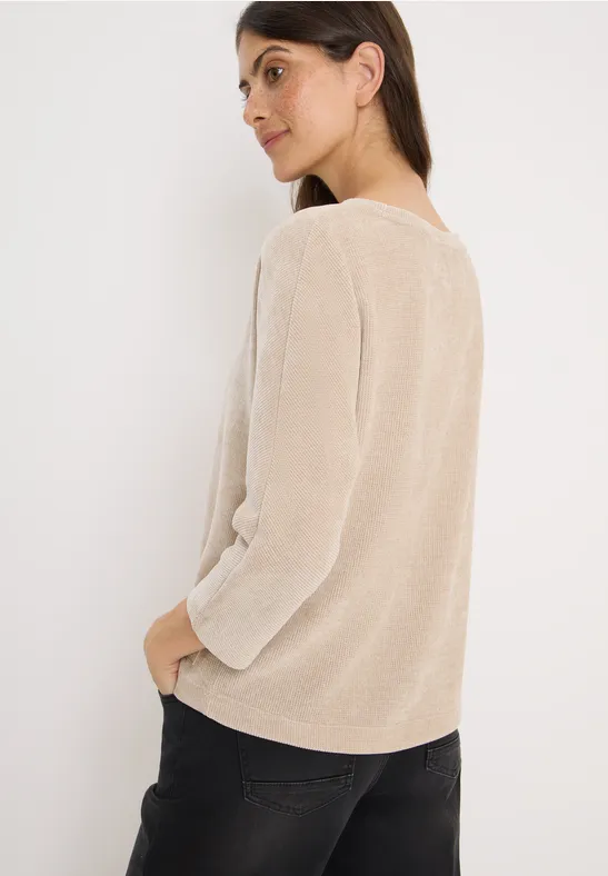 T-shirt en velours côtelé oat milk beige
