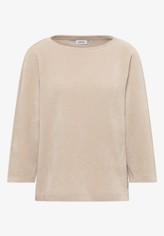 T-shirt en velours côtelé oat milk beige