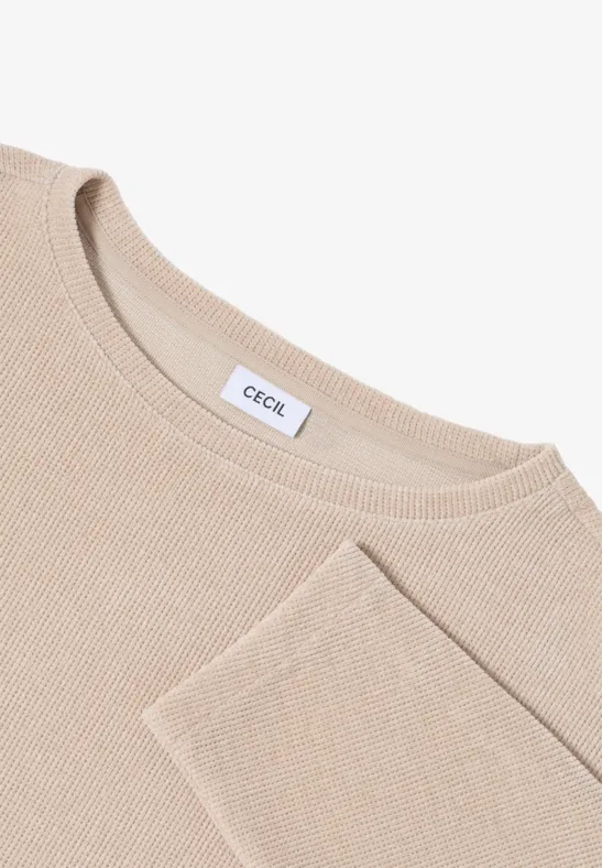 T-shirt en velours côtelé oat milk beige