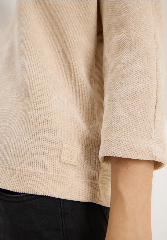 T-shirt en velours côtelé oat milk beige