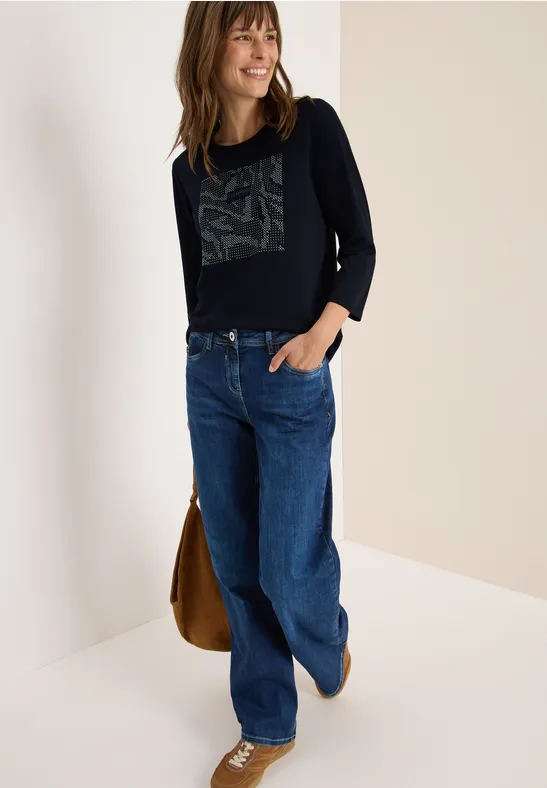 Shirt mit Schmucksteinen urban dark blue
