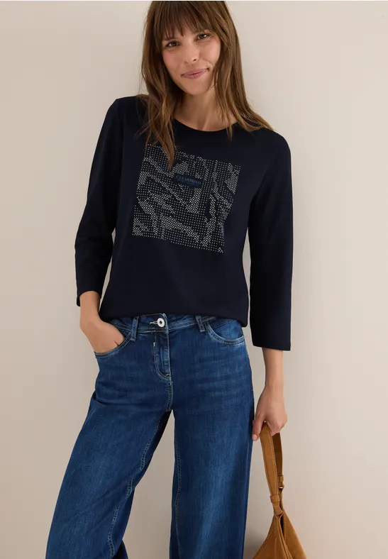 Shirt mit Schmucksteinen urban dark blue