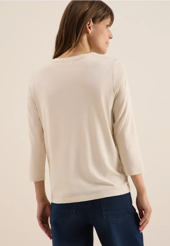 Shirt mit Schmucksteinen oat milk beige
