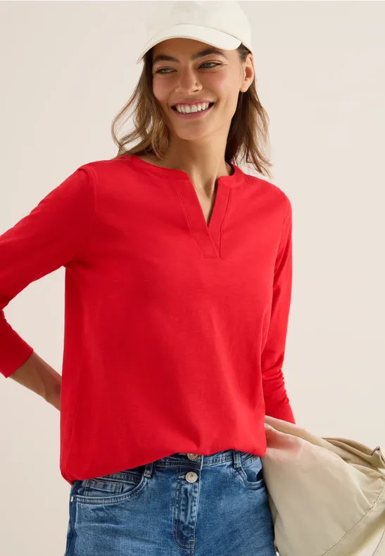 Shirt im Tunika-Look fiery red