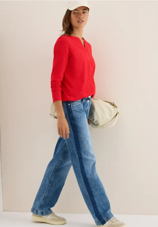 Shirt im Tunika-Look fiery red