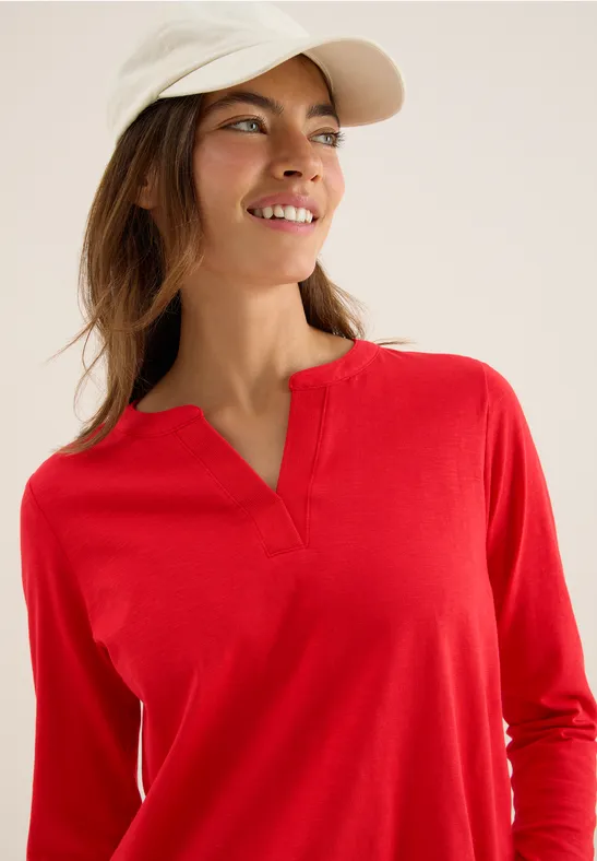 Shirt im Tunika-Look fiery red