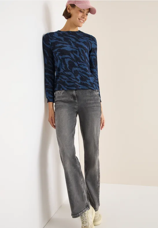 Gemustertes Melange Shirt urban dark blue melange