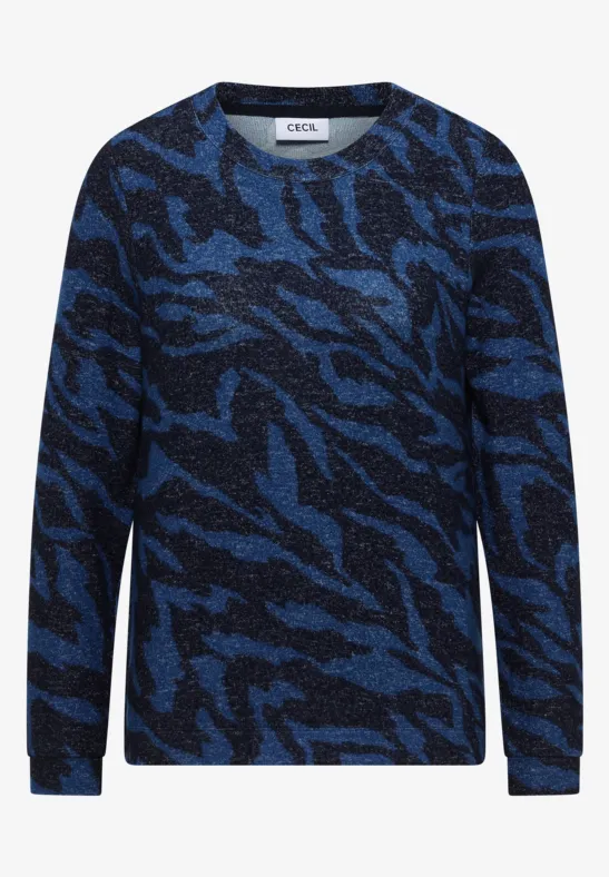 Gemustertes Melange Shirt urban dark blue melange