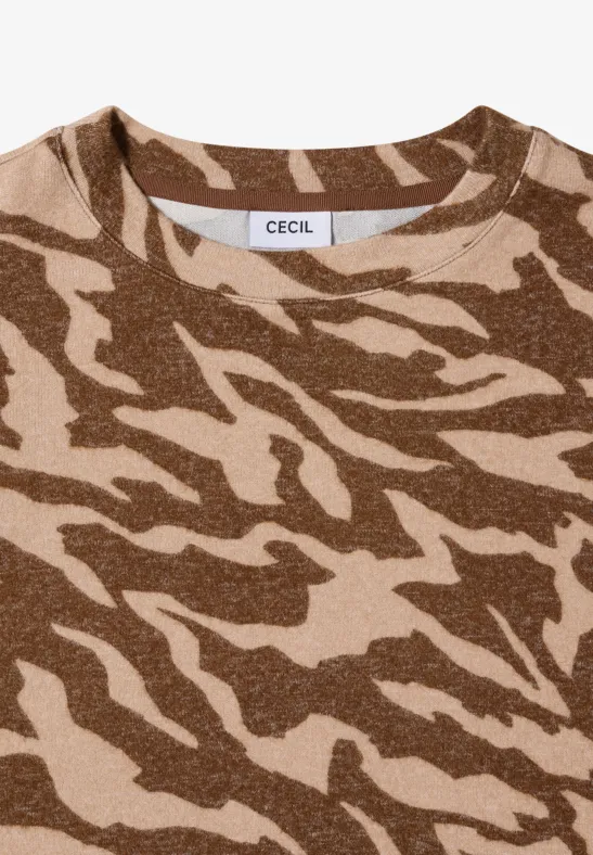 Gemustertes Melange Shirt mocha caramel melange