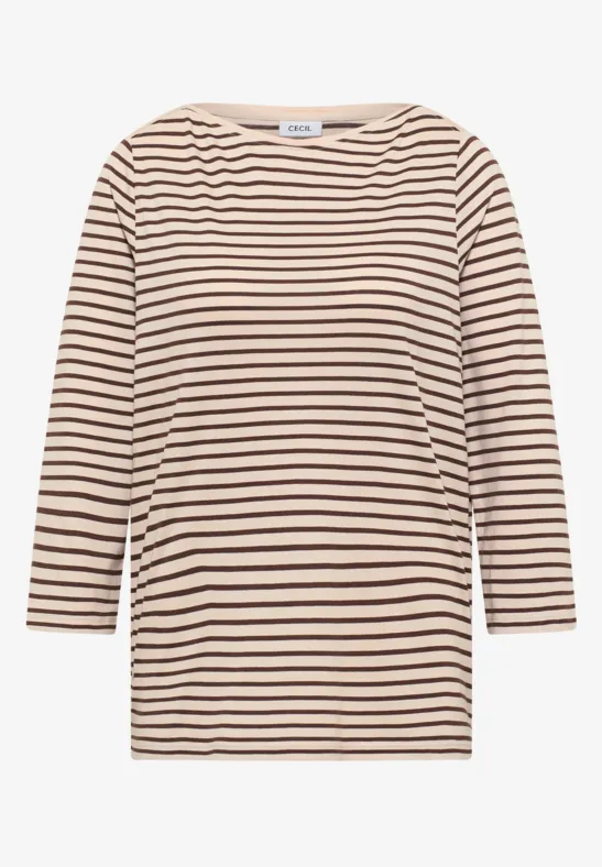 Gestreiftes Shirt oat milk beige