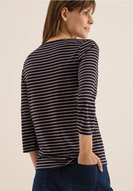 Gestreiftes Shirt urban dark blue cocoa taupe