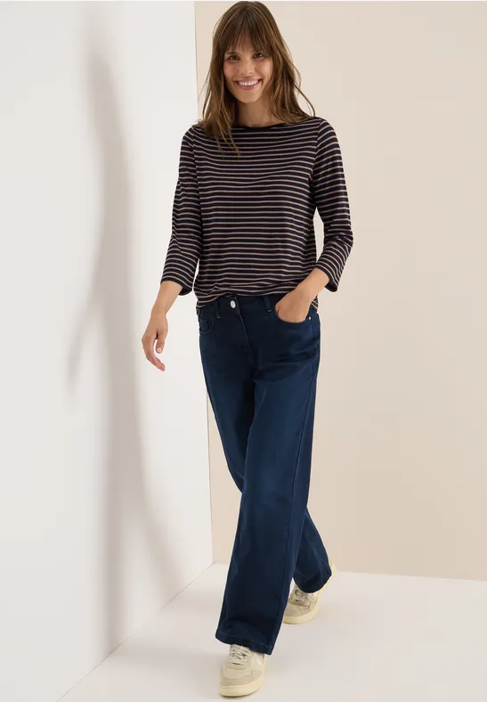 Gestreiftes Shirt urban dark blue cocoa taupe