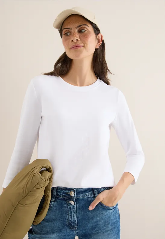 Shirt met geribde structuur White