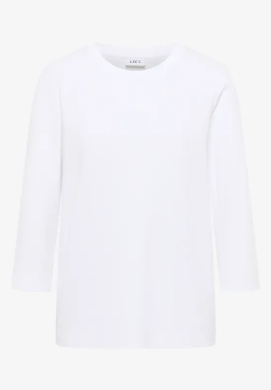 Shirt met geribde structuur White