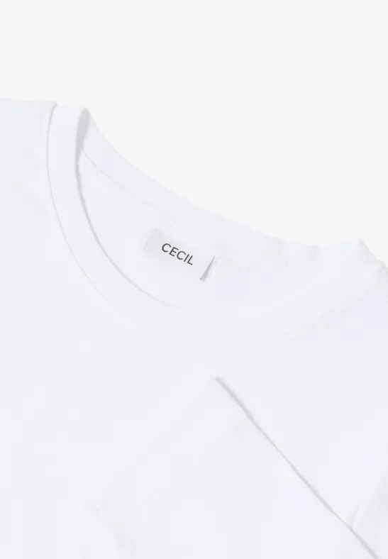 Shirt met geribde structuur White