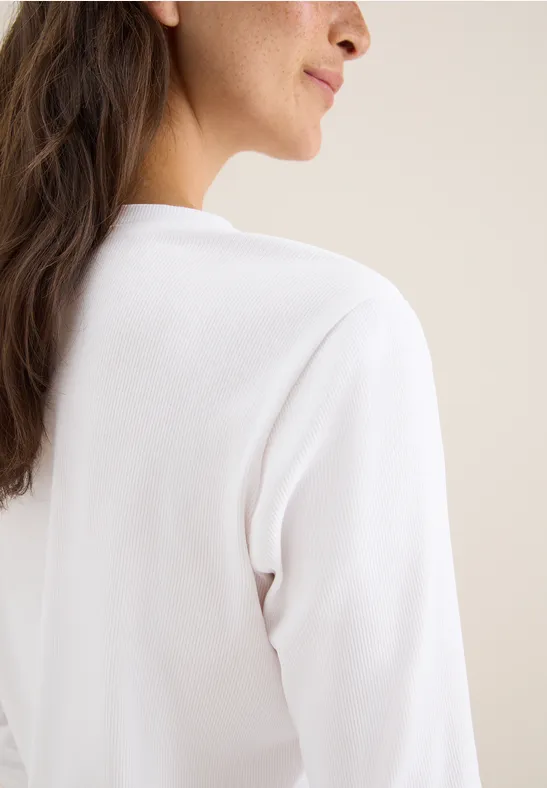 Shirt met geribde structuur White