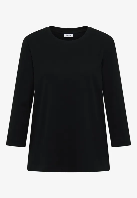 T-shirt avec structure côtelée Black