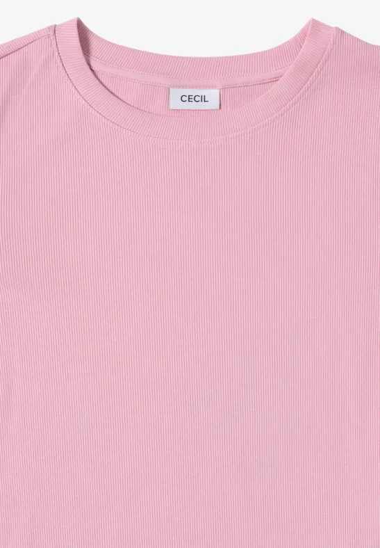 Shirt met geribde structuur blossom glow