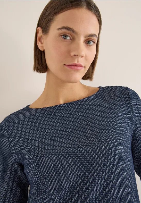 Pull structuré two-tone urban dark blue