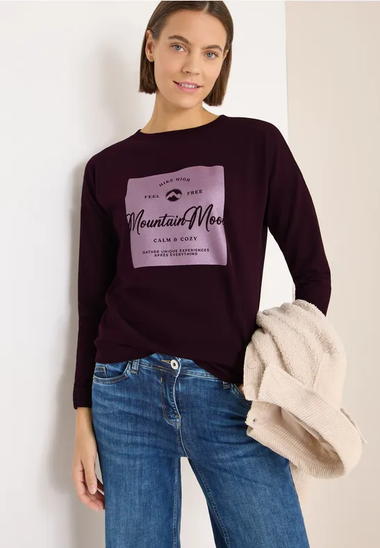 T-shirt avec imprimé satin eggplant red