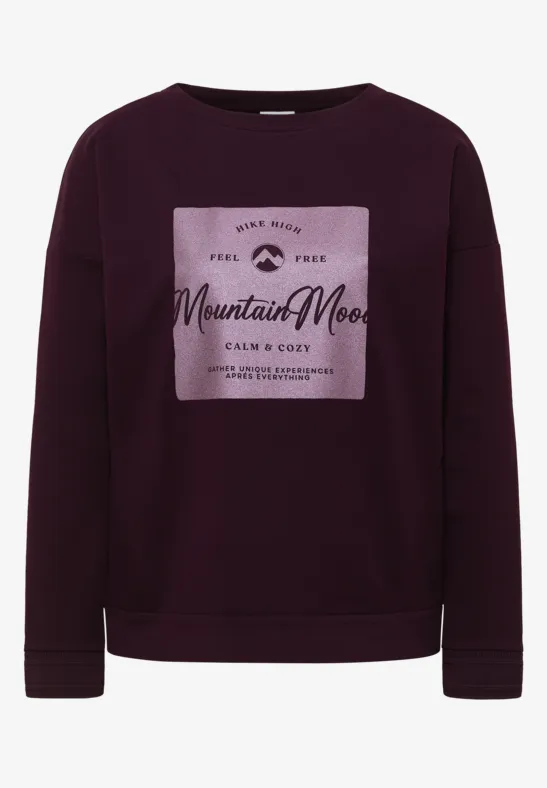 T-shirt avec imprimé satin eggplant red