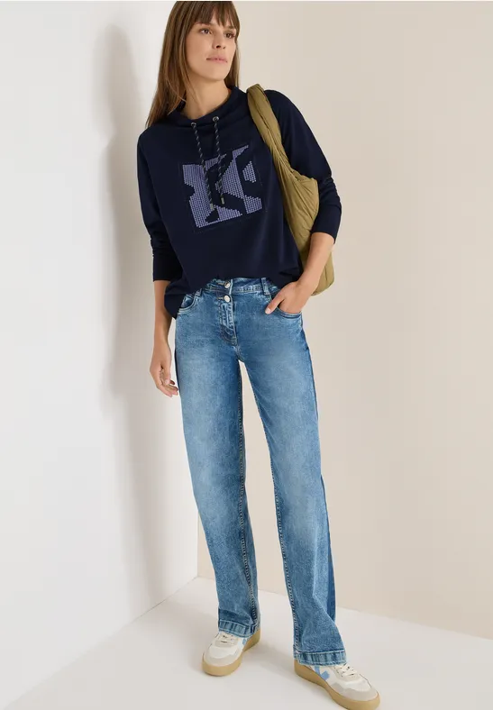 Shirt met kunstwerk urban dark blue