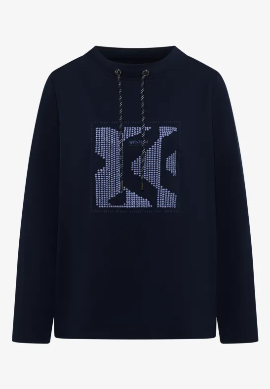 Shirt met kunstwerk urban dark blue