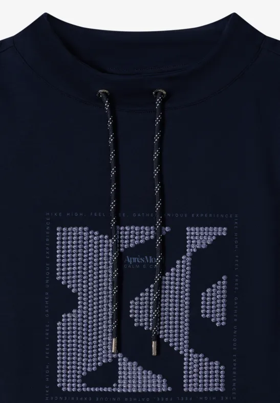 Shirt met kunstwerk urban dark blue