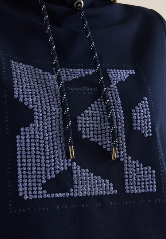 Shirt met kunstwerk urban dark blue