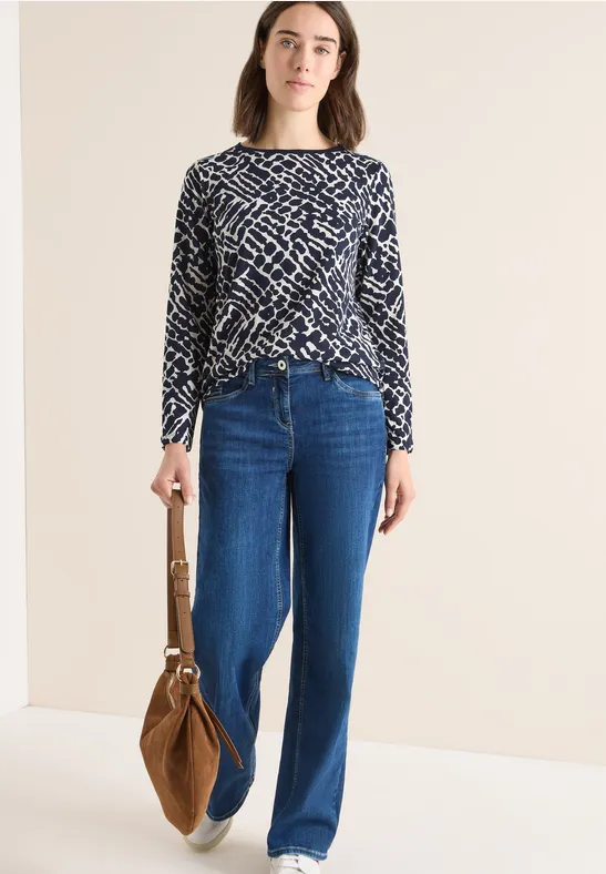 Gemustertes Langarmshirt urban dark blue