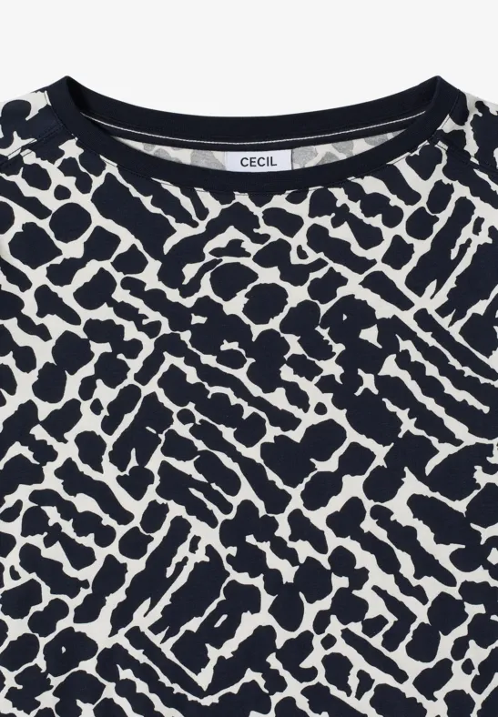 Gemustertes Langarmshirt urban dark blue