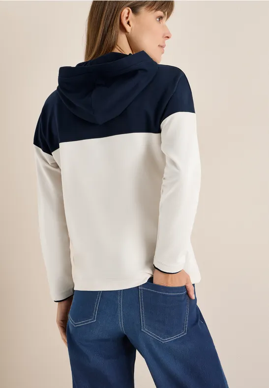 Kleurblok Hoodie urban dark blue