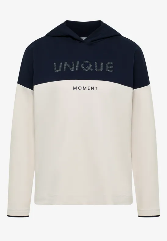 Kleurblok Hoodie urban dark blue