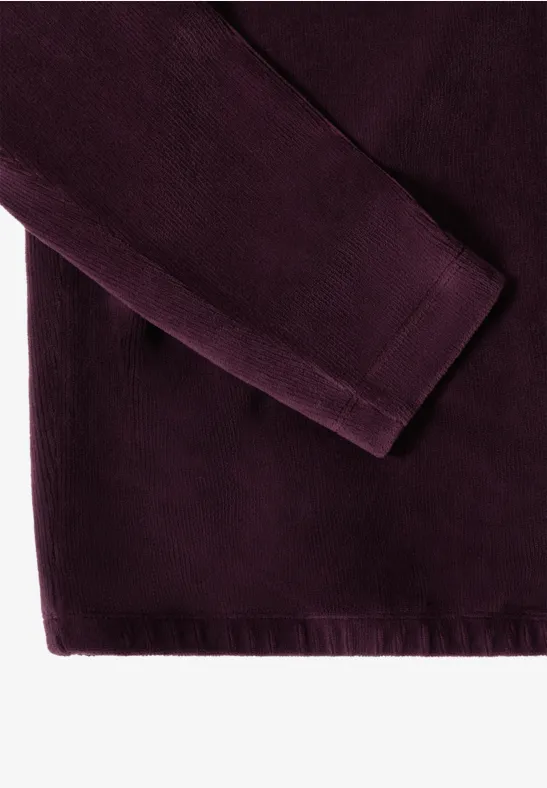 Cord Shirt mit großem Kragen eggplant red