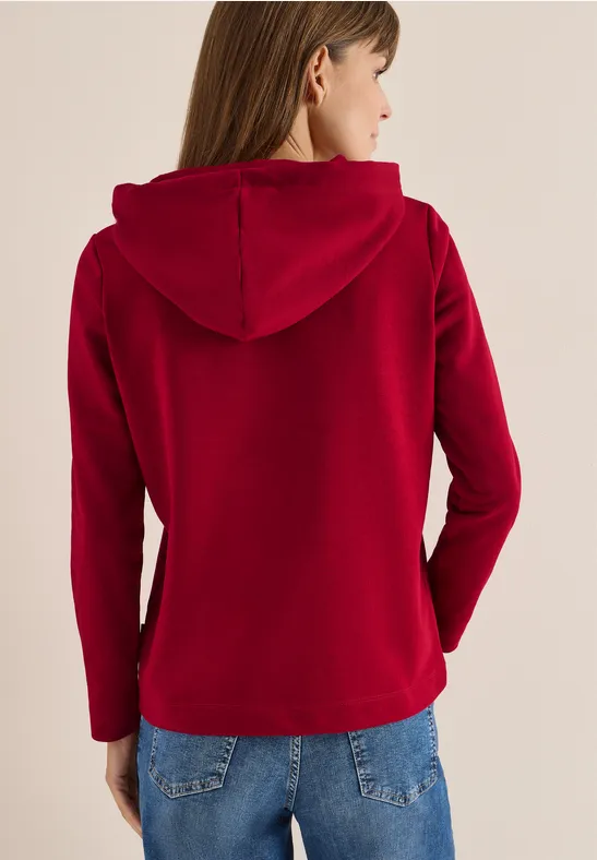 Hoodie met borduursel beaujolais red