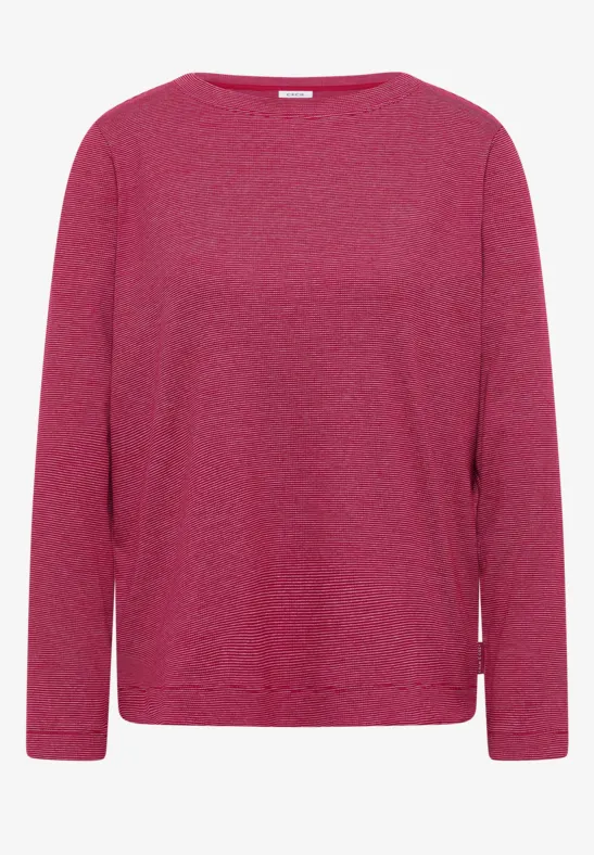 Shirt met fijne strepen beaujolais red