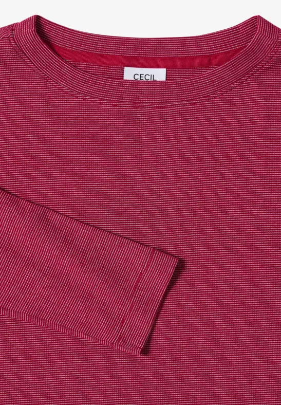 Shirt met fijne strepen beaujolais red