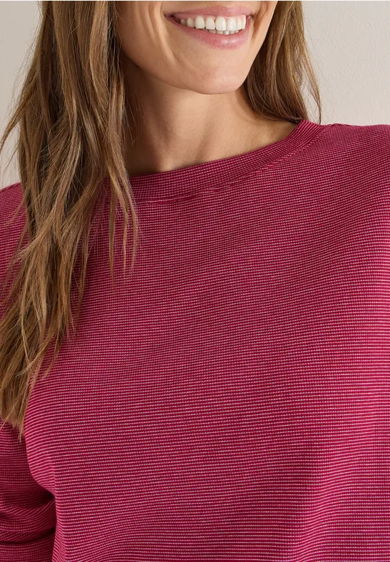 Shirt met fijne strepen beaujolais red