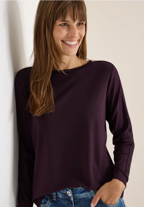 Shirt met gallonstrepen eggplant red
