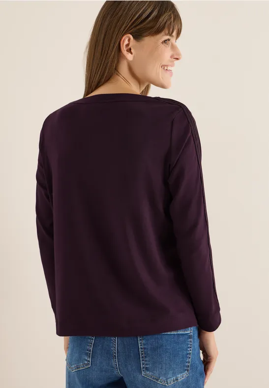 Shirt met gallonstrepen eggplant red