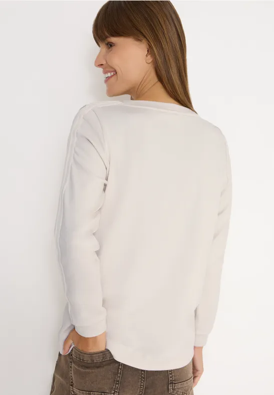 Shirt met gallonstrepen light greige