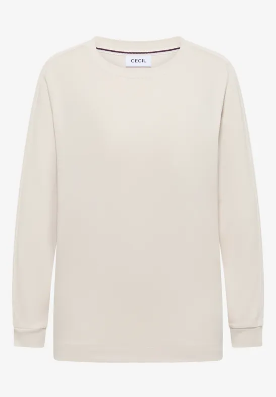 Shirt met gallonstrepen light greige
