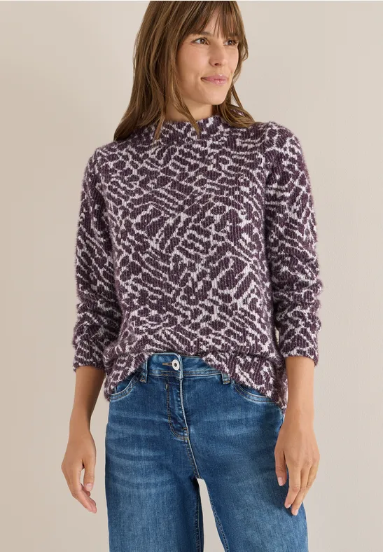 Federgarn Jacquard Shirt eggplant red