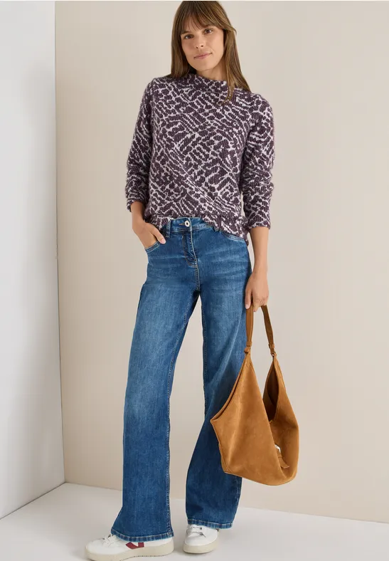 Federgarn Jacquard Shirt eggplant red