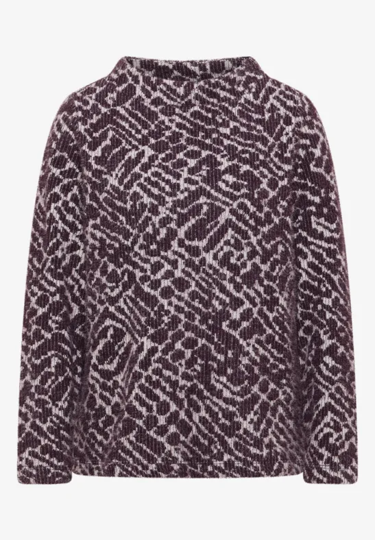 Federgarn Jacquard Shirt eggplant red