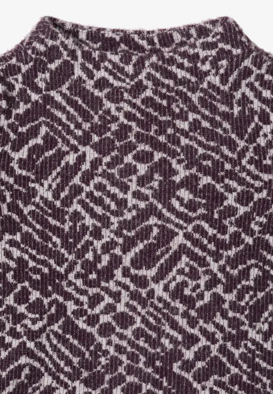 Federgarn Jacquard Shirt eggplant red