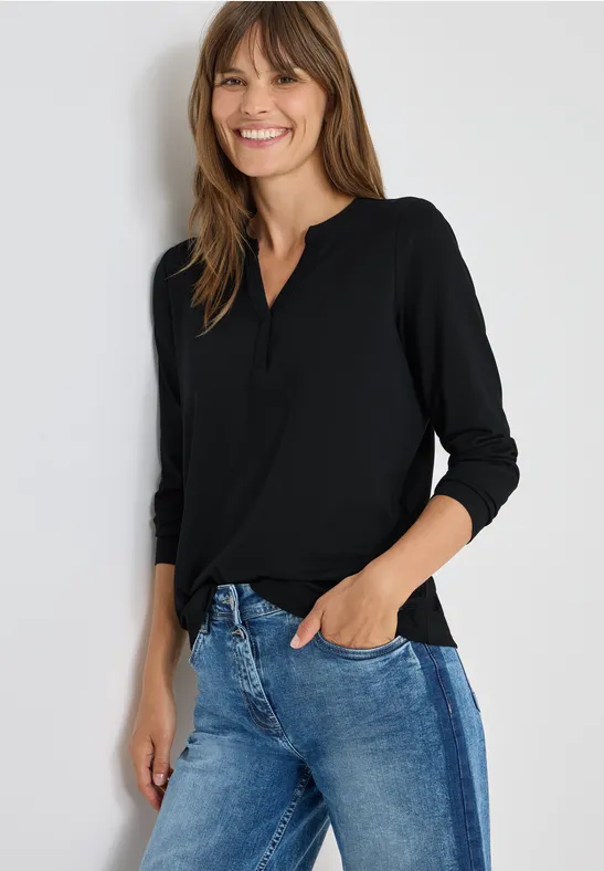 Shirt im Tunika-Look Black