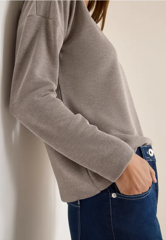 Softes Melange Shirt chocolate mousse melange